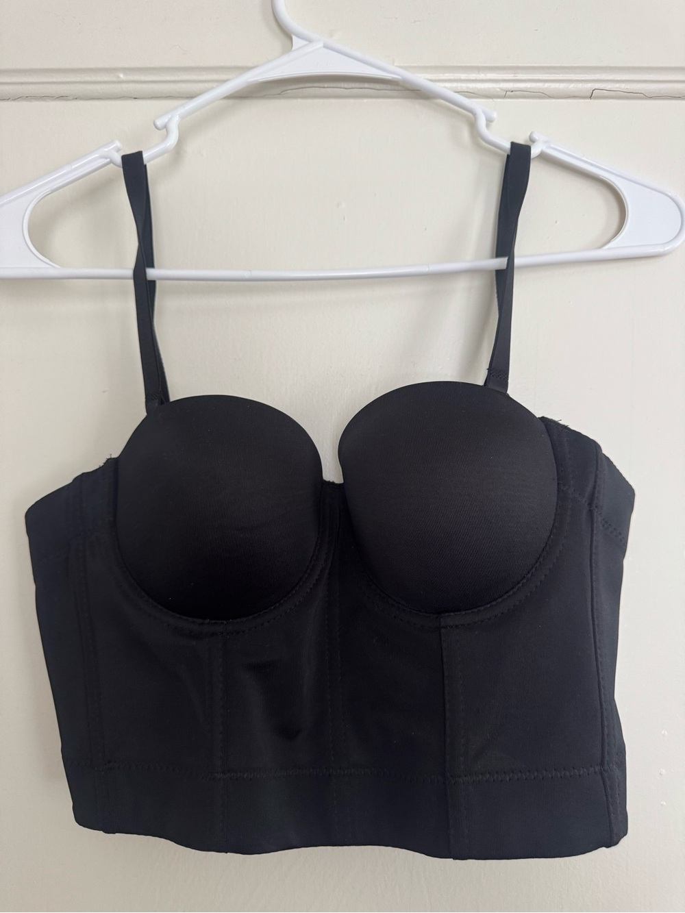 Black Longline Bustier Bra - Unbranded